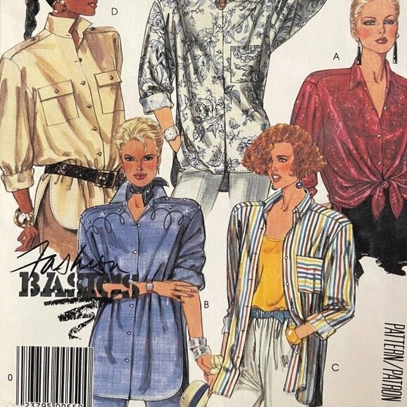 Vintage McCall's 2896 Misses' Shirt Pattern Size Large 22-24 EASY to SEW - Picture 2 of 3